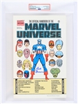 1991 Reb Brown Captain America Signed Official Handbook of the Marvel Universe Cover Page (PSA Slabbed Authentic)