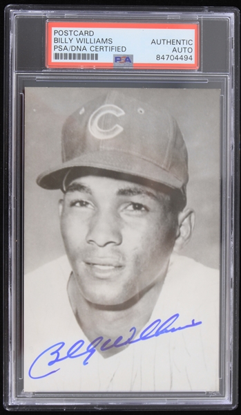 1970s Billy Williams Chicago Cubs Signed 3.5" x 5.5" Postcard (PSA Slabbed Authentic)