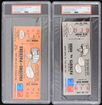 1969-73 NFL Hall of Fame Game Fawcett Stadium Canton Ohio Full Tickets - Lot of 2 (PSA Slabbed EX-MT 6 and NM 7)