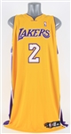 2008-09 Derek Fisher Los Angeles Lakers Game Worn Home Jersey (MEARS A10) NBA Championship Season