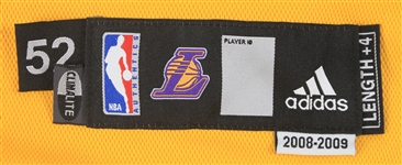 2008-09 Derek Fisher Los Angeles Lakers Game Worn Home Jersey (MEARS A10) NBA Championship Season