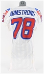 1999 Bruce Armstrong New England Patriots Game Worn Road Jersey (MEARS A10/Patriots COA) With Team Repairs