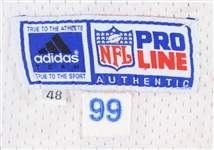 1999 Bruce Armstrong New England Patriots Game Worn Road Jersey (MEARS A10/Patriots COA) With Team Repairs