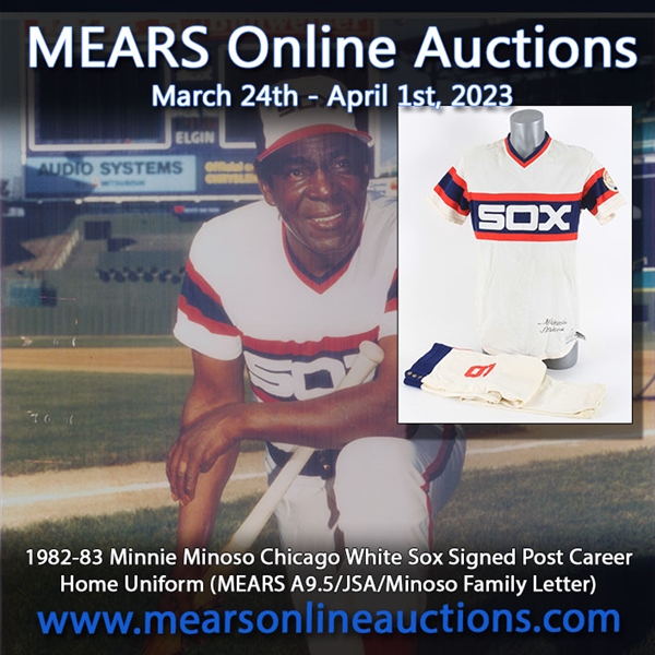 1982-83 Minnie Minoso Chicago White Sox Signed Post Career Home Uniform (MEARS A9.5/JSA/Minoso Family Letter)