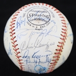 1971 Chicago Cubs Team Signed ONL Feeney Baseball w/ 24 Signatures Including Leo Durocher, Ernie Banks, Ron Santo & More (*Full JSA Letter*)