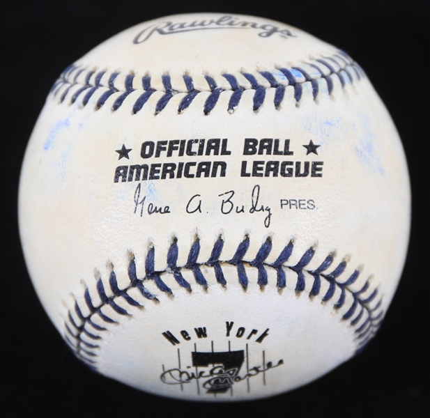 1996 Mickey Mantle New York Yankess OAL Budig Commemorative Baseball (MEARS LOA)