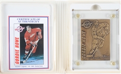1984-95 Detroit Red Wings Highland Mint Bronze Hockey Trading Cards - Lot of 3 w/ Gordie Howe, Steve Yzerman & Sergei Fedorov