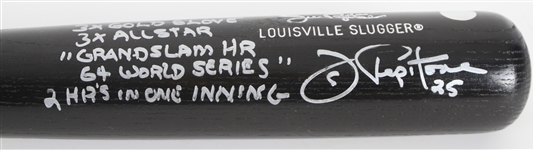 2000's Joe Pepitone New York Yankees Signed & Multi Inscribed Louisville Slugger Bat (JSA)