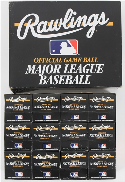 1995-99 Rawlings Official National League Leonard Coleman Baseballs - Case of 12 Mostly Sealed