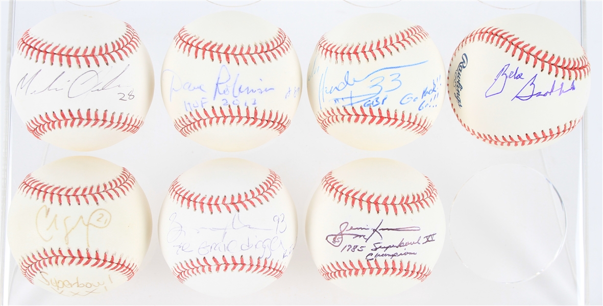 2000s Green Bay Packers Signed OML Selig Baseballs - Lot of 7 w/ Gilbert Brown, William Henderson, Dave Robinson & More (JSA)
