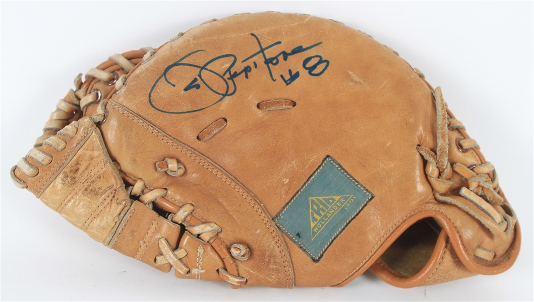 1960s Joe Pepitone New York Yankees Signed Trio Hollander Player Endorsed Yankee Clipper Line First Base Mitt (JSA)