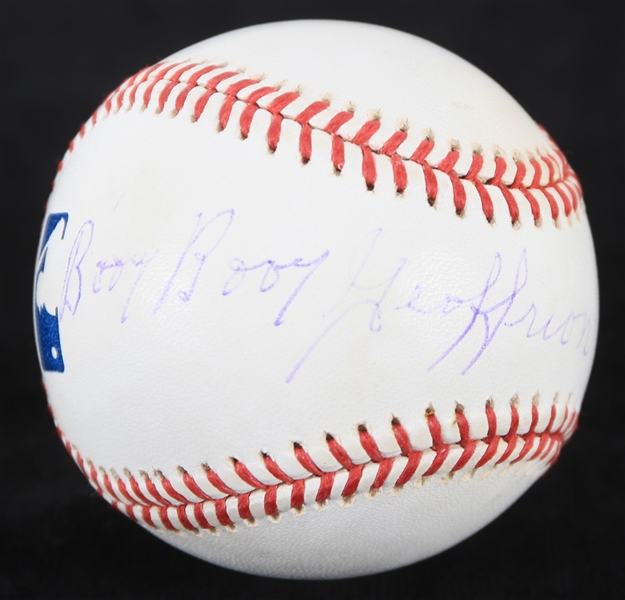 2000-05 Boom Boom Geoffrion Montreal Canadiens Signed OML Selig Baseball (JSA)
