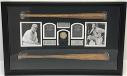 1920s Babe Ruth / Lou Gehrig New York Yankees Ultimate Signed Baseball Display 46 x 30 x 7 (PSA/DNA)