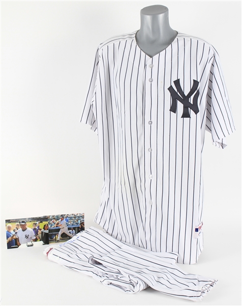 2013 Joe Pepitone New York Yankees Signed Old Timers Game Worn Home Uniform w/ Jersey & Pants (MEARS LOA/JSA)