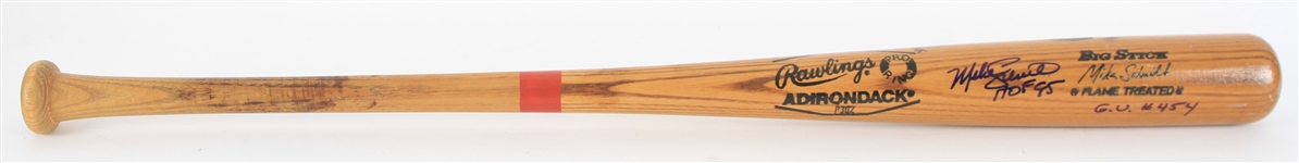 1985 Mike Schmidt Philadelphia Phillies Rawlings Autographed & Inscribed Adirondack Professional Model Game Used Bat (MEARS A8/JSA) Attributed to HR #454 via Schmidt LOA
