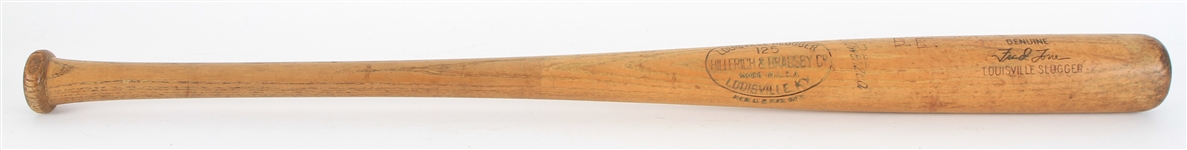 1956-60 Frank Torre Milwaukee Braves H&B Louisville Slugger Professional Model Game Used Bat (MEARS LOA)