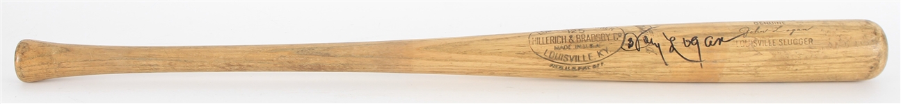 1959-60 Johnny Logan Milwaukee Braves Signed H&B Louisville Slugger Professional Model Game Used Bat (MEARS A9/JSA)