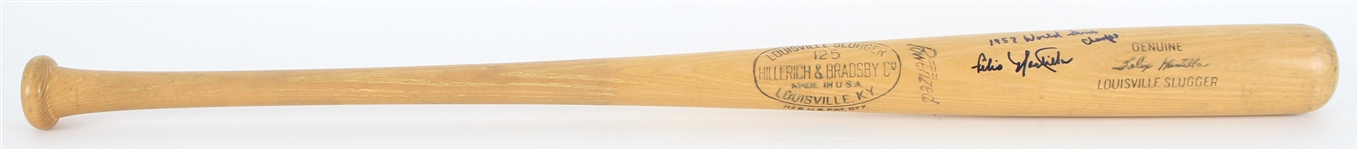 1956-61 Felix Mantilla Milwaukee Braves Signed H&B Louisville Slugger Professional Model Game Used Bat (MEARS A6/JSA)