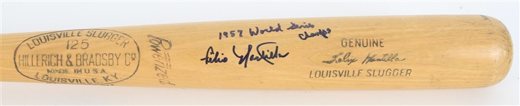 1956-61 Felix Mantilla Milwaukee Braves Signed H&B Louisville Slugger Professional Model Game Used Bat (MEARS A6/JSA)