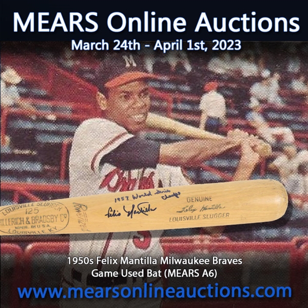 1956-61 Felix Mantilla Milwaukee Braves Signed H&B Louisville Slugger Professional Model Game Used Bat (MEARS A6/JSA)