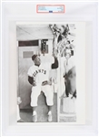 1960 Willie Mays San Francisco Giants 8x10 B&W Wire Photo "VERY 1ST GAME at Candlestick Park" (Type III) (PSA Slabbed)