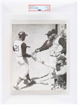 1960s Roberto Clemente Pittsburgh Pirates 8x10 Black and White Wire Photo (Type III) (PSA Slabbed)