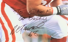 2000's Mark Tauscher Packers/Badgers Signed 20 x 24 Framed Photos - Lot of 2 (JSA)