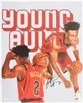 2020s Collin Sexton Cleveland Cavaliers Signed 16" x 20" Young Bull Canvas Photo (*JSA*)