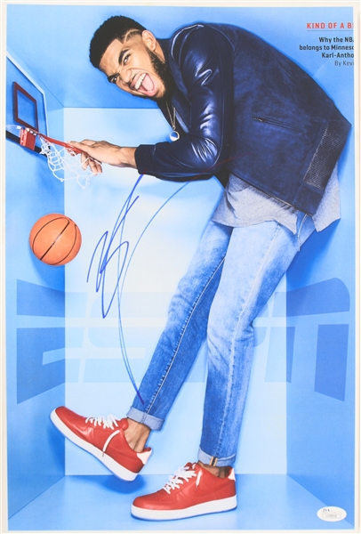 2020s Karl Anthony Towns Minnesota Timberwolves Signed 12" x 18" Photo (*JSA*)