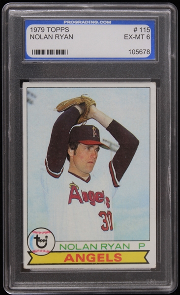 1979 Nolan Ryan California Angels Topps Trading Card #115 (Professional Grading Service Slabbed)