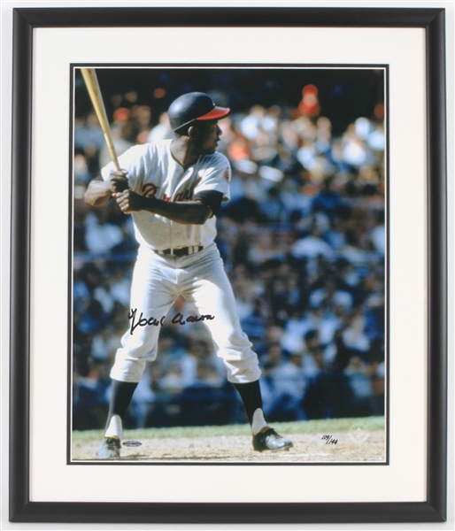 2005 Hank Aaron Milwaukee Braves Signed 22x26 Framed Photo (Upper Deck)