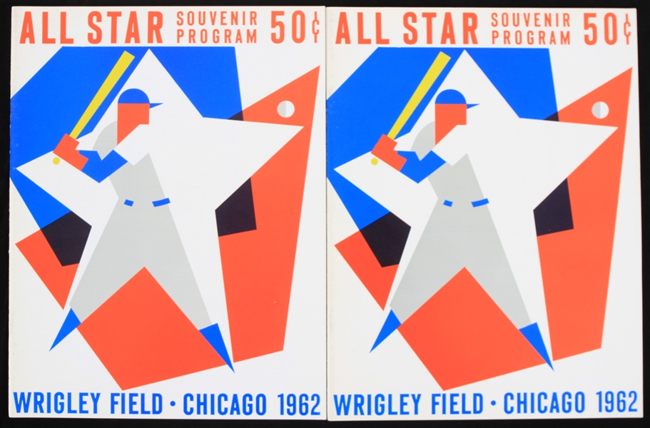 1962 All Star Game Programs Wrigley Field Chicago (Lot of 2)