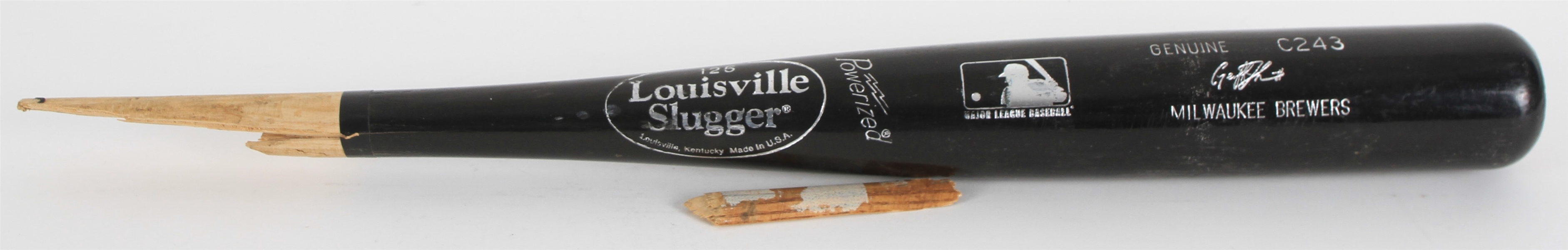 1999-2001 Geoff Jenkins Milwaukee Brewers Louisville Slugger Professional Model Game Used Bat Fragment (MEARS LOA)