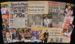 1960's-2000's Muhammad Ali World Heavyweight Champion Memorabilia Collection - Lot of 28 w/ Jet Magazines, Newspaper Sections, Depraz Watch Face & More(Troy Kinunen Collection)