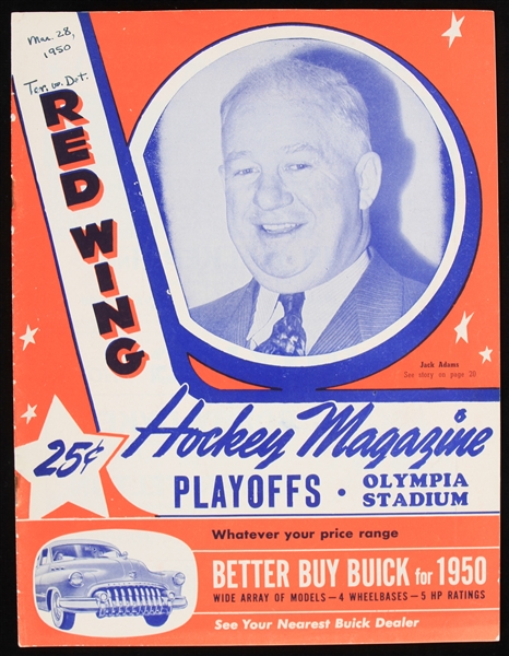 1950 Red Wing Hockey Magazine Playoffs Olympia Stadium 