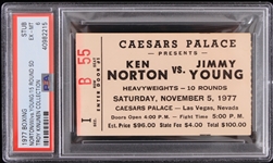 1977 Ken Norton vs Jimmy Young Ticket Stub (PSA Slabbed) (Troy Kinunen Collection)