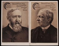 1888-1893 circa Benjamin Harrison & Levi P Morton Harters Trade Card (Lot of 2)