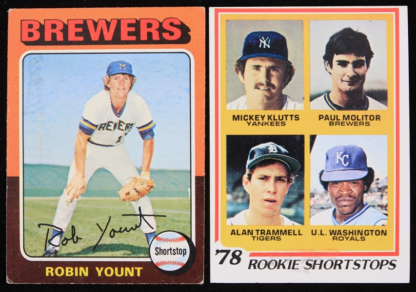 1975 Robin Yount Milwaukee Brewers Topps #223 Card w/ 1978 Rookie Shortstops 