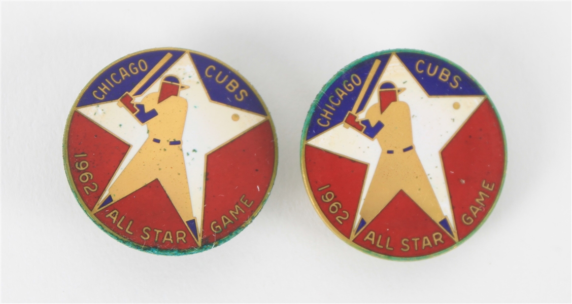 1962 Chicago Cubs All Star Game 1" Press Pins (Lot of 2)