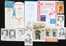 1960's-2000's Gordie Howe Detroit Red Wings Signed Flyer w/ Trading Cards, Menus and more (Lot of 50+)(JSA)