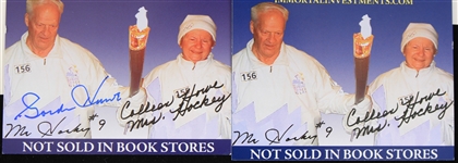1960's-2000's Gordie Howe Detroit Red Wings Signed Flyer w/ Trading Cards, Menus and more (Lot of 50+)(JSA)