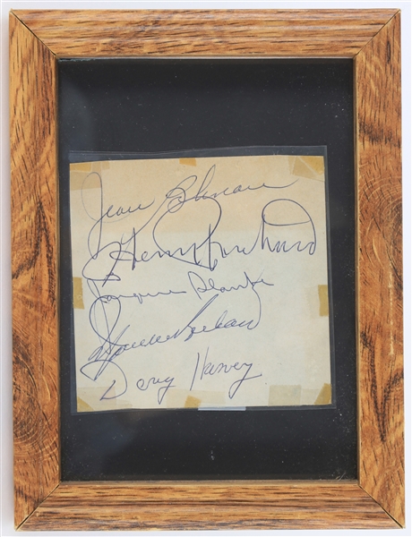 1950s-60s Montreal Canadiens Signed Cut Including Maurice Richard, Jean Beliveau, Henri Richard (JSA)