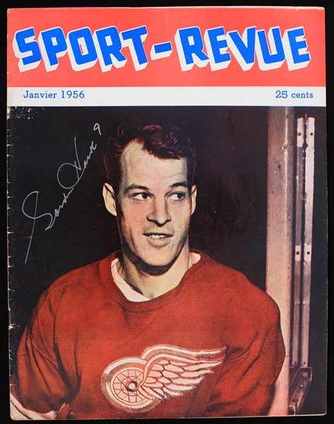 1956 Gordie Howe Detroit Red Wings Autographed Sport-Revue Magazine (JSA)
