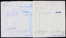 1970s-1980s Merle Harmon and Robin Yount Milwaukee Brewers Signed Sheraton Hotel Reciepts (Lot of 2) (JSA)