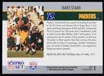 1990 Bart Starr Green Bay Packers Autographed Pro Set Trading Card #1 (JSA)