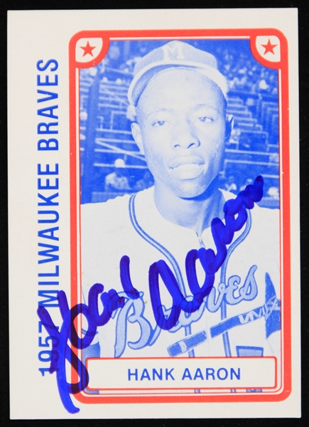 1980 Hank Aaron Milwaukee Braves Autographed TCMA Trading Card (JSA)