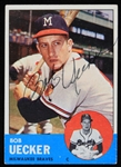 1963 Bob Uecker Milwaukee Braves Autographed Topps Trading Card #126 (JSA)