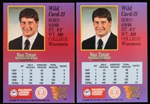 1991 Don Davey University of Wisconsin Autographed Wild Card Trading Cards (Lot of 2)(JSA)