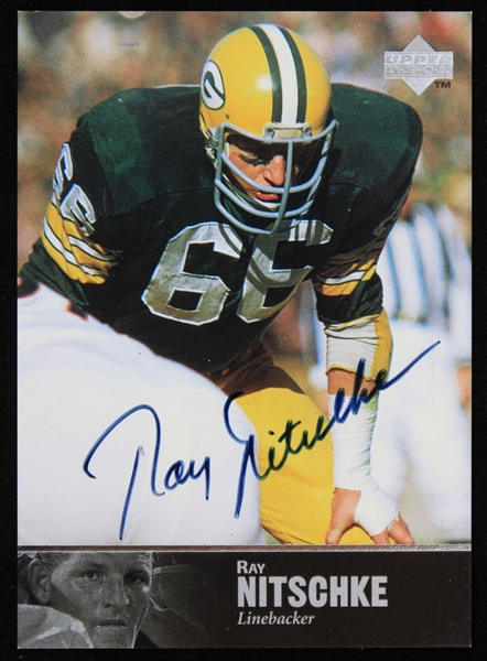 1997 Ray Nitschke Green Bay Packers Autographed Upper Deck Trading Card (JSA)