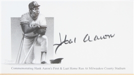 1993 Hank Aaron Milwaukee Braves Signed 28x33 Framed  PP #33/44 1st & Last MKE County Stadium Home Run Commemoration Lithograph (JSA) From Hank Aaron's Personal Collection